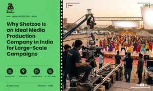 Media production team filming a commercial in India